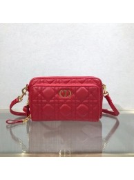 DIOR CARO DOUBLE POUCH Supple Cannage Calfskin S5037U red Tl8727np57