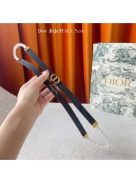 DIOR CARO PEARLS 15 MM BELT Calfskin 0287UW Tl10959Kf26