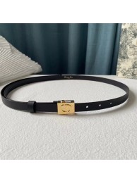 DIOR Leather 17MM Belt B0118UM black gold Buckle Tl11034Gw67