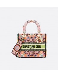 DIOR MEDIUM LADY D-LITE BAG Multicolor Tie & Dior Embroidery M0565OJb Tl8848iv85