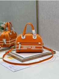 DIOR medium leather tote Bag C9200 orange Tl8365rf73