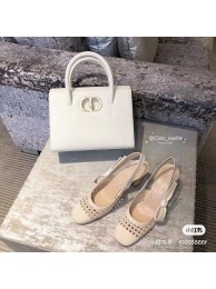 DIOR MEDIUM ST HONORE TOTE Grained Calfskin M9321UMBA white Tl8842dX32