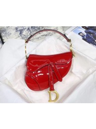 Dior MINI SADDLE BAG IN red patent calfskin M0447 Tl9001Eb92