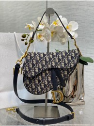 Dior Saddle Bag with Strap Oblique Jacquard M0488 Blue Tl8079hk64