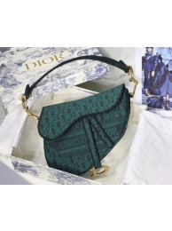 Dior SADDLE DENIM CANVAS BAG M928 green Tl9104Xp72