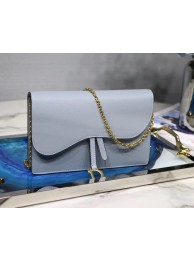 Dior SADDLE DIOR OBLIQUE Chain Clutch bag S5614 light blue Tl9161Cw85