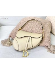 Dior SADDLE-TAS VAN KALFSLEER M0446CW Cream Tl8451JD63