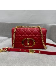 Dior SMALL DIOR CARO BAG red Soft Cannage Calfskin M9241 Tl8792Yf79