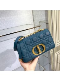 Dior SMALL DIOR CARO BAG Soft Cannage Calfskin M9241 Blue Tl8771mm78