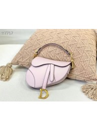 Dior SMALL SADDLE-TAS VAN KALFSLEER M0445CW LIGHT PINK Tl8481rf34