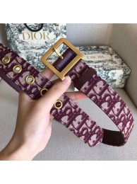 Dior Wide leather belt with 34 mm D4262 Burgundy Tl11071xa43