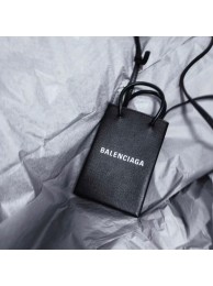 Fake 1:1 Balenciaga Original Leather Mini Shopper Bag B152865 black Tl15988YK70