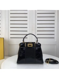 Fake 1:1 FENDI PEEKABOO ICONIC MINI Black leather bag 8BN244 Tl13068YK70