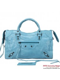 Fake BALENCIAGA Classic City Handbag 85332 SkyBlue Tl16201QF99