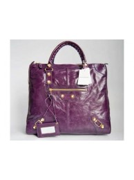 Fake Balenciaga Handbag with golden nails 084361--purple Tl16189Lh27