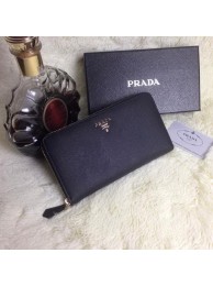 Fake Best Prada Saffiano Leather Large Zippy Wallets Black Tl6732Nk59