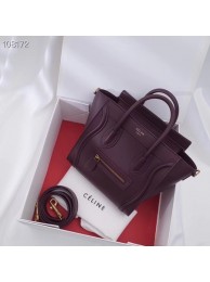 Fake CELINE NANO LUGGAGE BAG IN LAMINATED LAMBSKIN 189244-10 Tl4937xE84