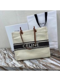 Fake Celine SQUARED CABAS CELINE IN PLEIN SOLEIL TEXTILE AND CALFSKIN 192172 black Tl4762Qv16