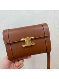 Fake Celine TEEN TRIOMPHE BAG IN SHINY CALFSKIN 195263 brown Tl4809GR32