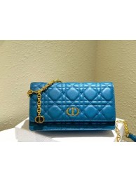 Fake Cheap DIOR CARO BELT POUCH WITH CHAIN Supple Cannage Calfskin S5091UW BLUE Tl8535Kt89