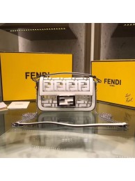 Fake Fendi BAGUETTE MINI PU tote bag 8BS017 white Tl13111EQ38