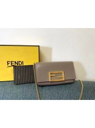 Fake FENDI WALLET ON CHAIN WITH POUCHES leather mini-bag 8BS032 gray Tl12723bz90