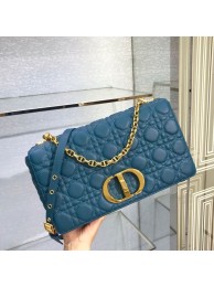 Fake LARGE DIOR CARO BAG Soft Cannage Calfskin M9243U blue Tl8765Iw51