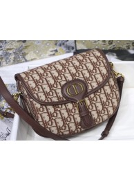 Fake MEDIUM DIOR BOBBY BAG Brown Dior Oblique Jacquard M9319U Tl8889Lh27