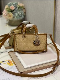 Fake MEDIUM LADY DIOR BAG C9627 Apricot Tl8235ny77