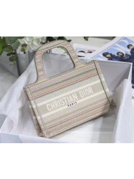 Fake MINI DIOR BOOK TOTE Multicolor Stripes Embroidery S5475Z Tl8708bz90