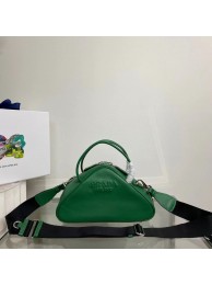 Fake Prada Leather Triangle bag 1BB082 green Tl5820tu77