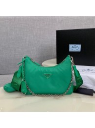 Fake Prada Re-Edition 2005 nylon shoulder bag 1BH204 green Tl6149Sq37