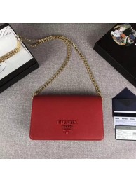 Fake Prada Saffiano Logo Fold Over Shoulder Bag 1BP012 Red Tl6589yQ90