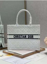 Fake SMALL DIOR BOOK TOTE Velvet C1287-1 white Tl8407qZ31