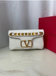 Fake VALENTINO GARAVANI Stud Sign nappa Shoulder Bag NL098 white Tl19357qZ31