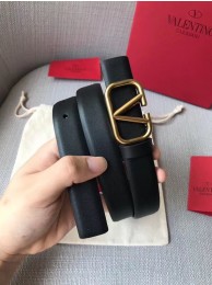 Fake Valentino Leather 2.5CM Belt V7468 Black Tl20776EQ38