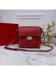 Fake VALENTINO Origianl leather shoulder bag V0182 red Tl19521RY48