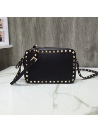 Fake VALENTINO Rockstud leather cross-body bag A97410 black Tl19726pE71