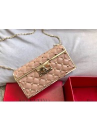 Fake VALENTINO Rockstud quilted leather cross-body bag 0702 apricot Tl19686uQ71