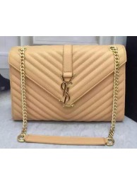 Fake YSL Classic Monogramme Flap Bag Calfskin Leather Y26588 Apricot Tl15278bz90