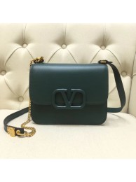 Fashion VALENTINO VLOCK Origianl leather shoulder bag 0906 green Tl19460Of26