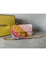 Fendi Baguette Chain Midi Leather bag with multicolor print 8BR6525 Tl12633fo19