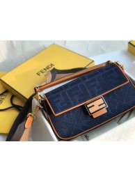 Fendi BAGUETTE LARGE Blue denim bag BR771A9 Tl13057jf20