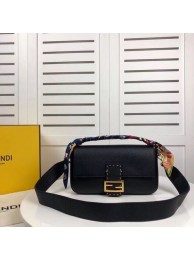 Fendi BAGUETTE leather bag F2466 black Tl13029sp14