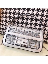 FENDI BAGUETTE MON TRESOR PU Mini Shoulder Bag 8BR771A white Tl13071FT35