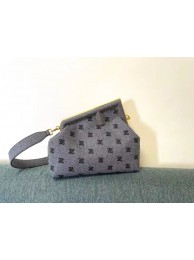 FENDI FIRST MEDIUM flannel bag with embroidery 8BP127A gray Tl12739Xr72