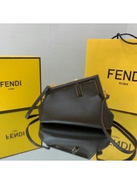 FENDI FIRST SMALL Dark brown leather bag 8BP129A Tl12814KX22