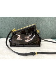 Fendi First Small sequinned bag 8BP129 black Tl12587su78