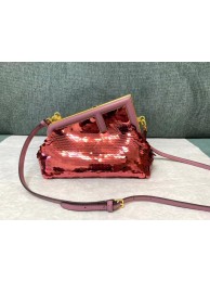 Fendi First Small sequinned bag 8BP129 red Tl12581DV39