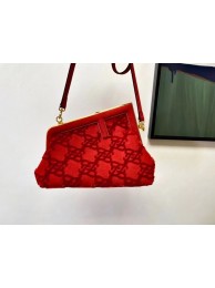 FENDI FIRST small suede bag 8BP129A red Tl12676qM91